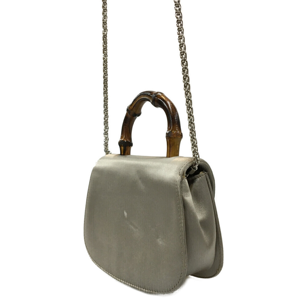 Gucci Shoulder Bag Bamboo Gray Bamboo